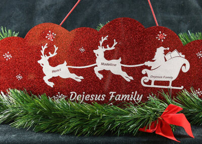 Laser-etched holiday signs by Bolt Laserworks